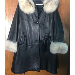 Vintage Leather Fur Coat